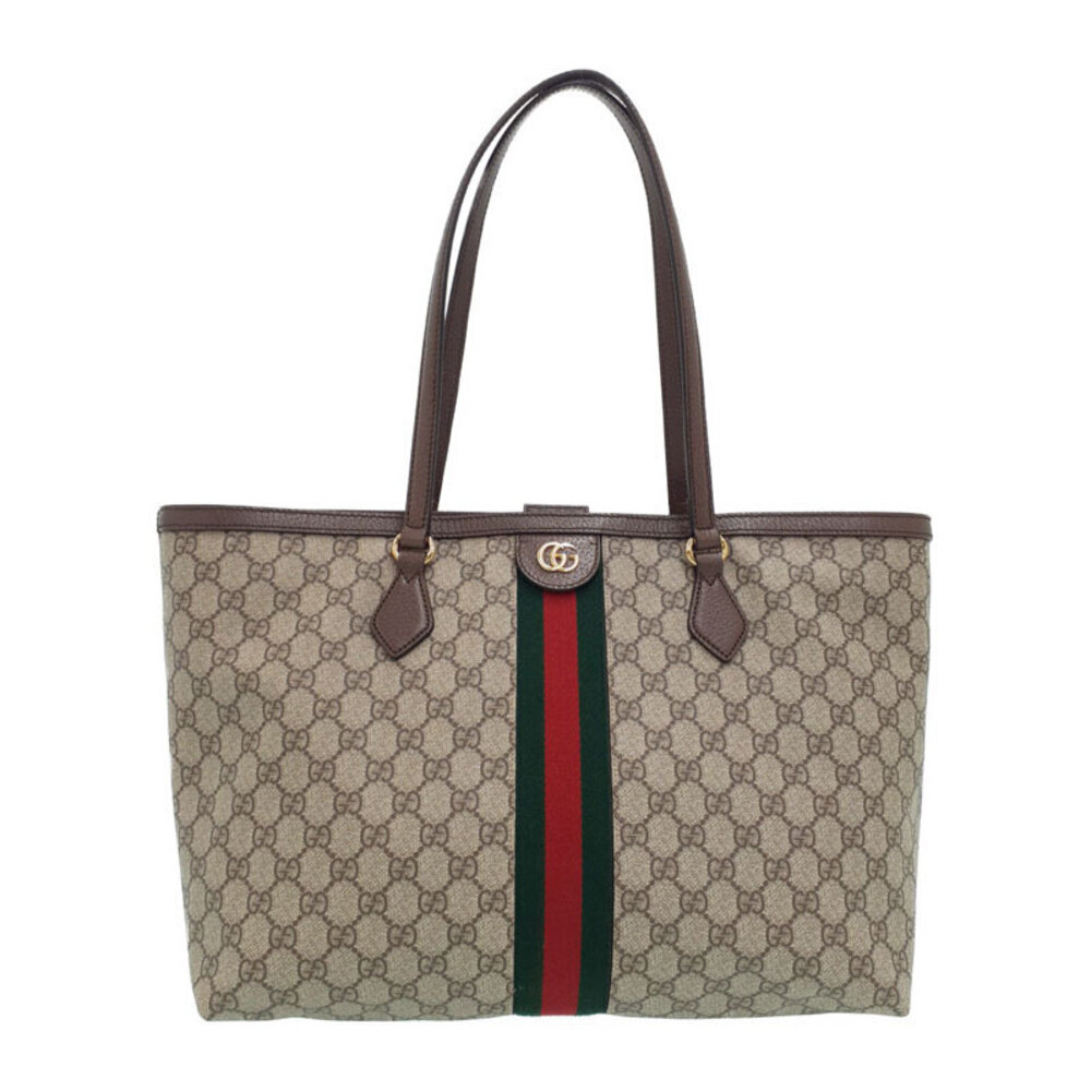 GUCCI Ophidia Supreme GG Tote Shoulder Bag Brown